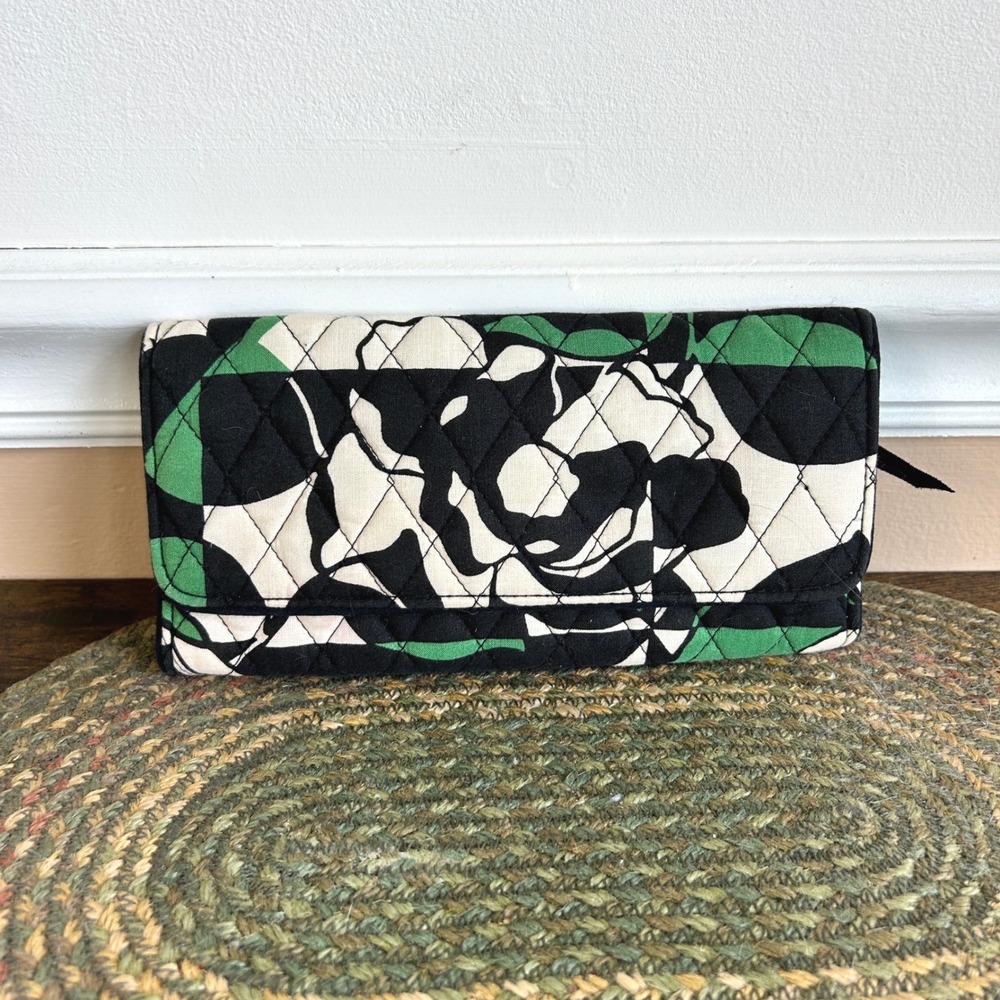 Vera Bradley Imperial Rose Night and Day Quilted Cotton Tri-fold Wallet